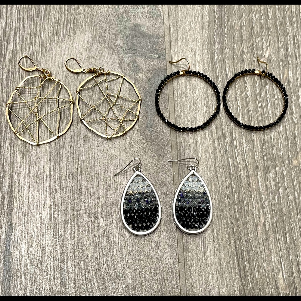 Pair of 3 hanging earrings